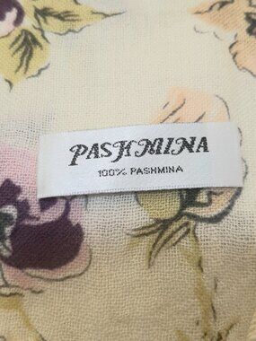 Floral Pashmina. Soft pink and purple flowers.